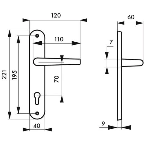 THIRARD - Ensemble De Poignées Pour Porte D'entrée Chantilly Trou De Cylindre, Carré 7mm, Entr'axes 195mm, Blanc – Image 2