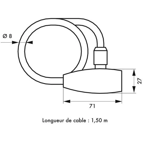 THIRARD - Lot De 3 Antivols à Clé Twisty, Câble Acier, Vélo, 8mmx1.5m, 2 Clés – Image 2