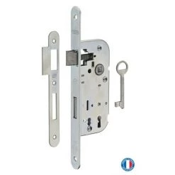 THIRARD - Serrure Encastrable NF à Clé Pour Porte De Chambre, Axe 40mm, Bouts Ronds, 1 Clé
