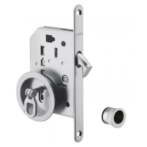 THIRARD - Serrure Encastrable à Crochet à Clé Pour Porte Coulissante, Axe 50mm, Bouts Ronds