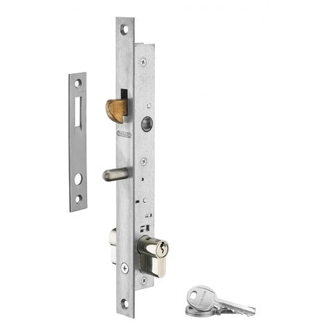 THIRARD - Serrure Encastrable à Crochet à Cylindre, Axe 16mm, Bouts Carrés, Cylindre 30x30mm, Zingué, 3 Clés