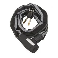 THIRARD - Antivol à Clé Biker, Chaîne Acier, Moto, 0.9m, 2 Clés, Noir