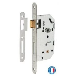 THIRARD - Serrure Encastrable Unimax CE NF QC à Condamnation Pour Salle De Bain Et Toilette, Axe 50mm, Bouts Ronds, Têtière Inox