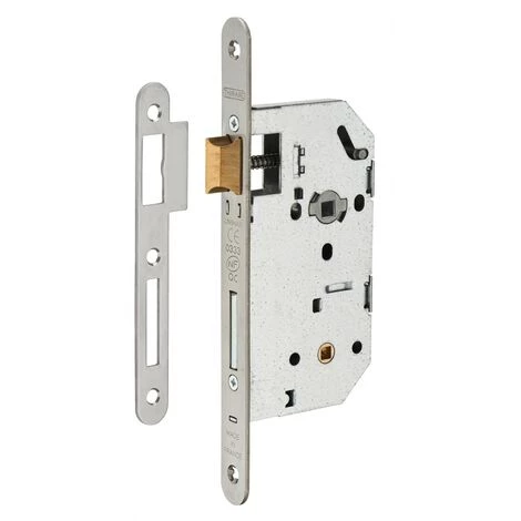 THIRARD - Serrure Encastrable Unimax CE NF QC à Condamnation Pour Salle De Bain Et Toilette, Axe 50mm, Bouts Ronds, Têtière Inox – Image 2