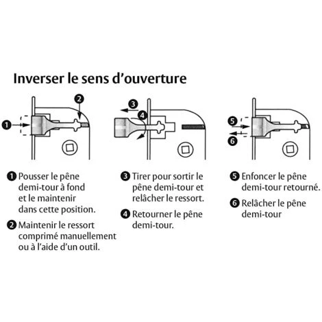 THIRARD - Serrure Encastrable Unimax CE NF QC à Condamnation Pour Salle De Bain Et Toilette, Axe 50mm, Bouts Ronds, Têtière Inox – Image 4
