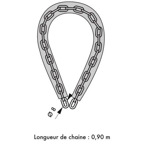 THIRARD - Chaîne Acier Cémenté Zingué Loops, Vélo, Barrières, Ø 8mm, 0.9m, Gaine PVC – Image 2