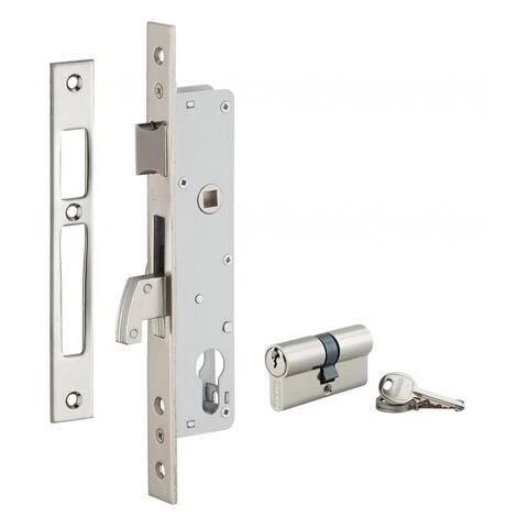 THIRARD - Serrure Encastrable à Crochet Avec Cylindre Pour Porte Métallique, Axe 25mm, Bouts Carrés, 3 Clés