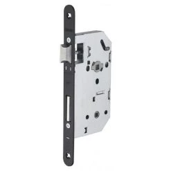 THIRARD - Serrure Encastrable Monomax NF à Condamnation Pour Salle De Bain Et Toilette, Axe 50mm, Bouts Ronds, Têtière Noire