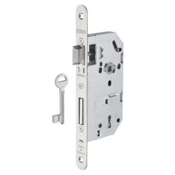 THIRARD - Serrure Encastrable Monomax NF à Clé Pour Porte De Chambre, Axe 50mm, Bouts Ronds, Têtière Inox, 1 Clé