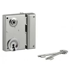 THIRARD - Serrure Verticale En Applique à Clé à Fouillot Pour Portail, Droite, Axe 40mm, 70x110mm, Zingué, 2 Clés