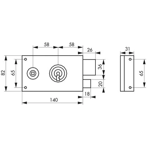 THIRARD - Serrure 4 Gorges En Applique à Clé à Fouillot Pour Portail, Droite, Axe 58mm, 140x82mm, Zingué, 2 Clés – Image 3