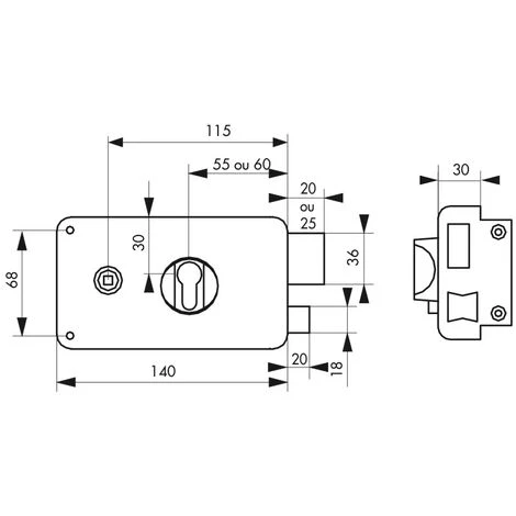 THIRARD - Boitier De Serrure Horizontale En Applique Double Entrée Pour Entrée, Droite Poussant, Axe 60mm, 140x88mm, Noir – Image 2