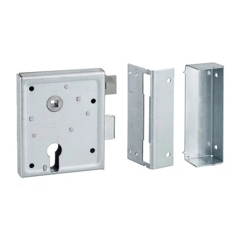 THIRARD - Boitier De Serrure En Applique Alsace Double Entrée à Fouillot Pour Entrée, Réversible, Axe 60mm, 100x117mm, Zingué