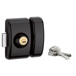 THIRARD - Verrou Double Entrée Universel Pour Porte D'entrée, Cylindre 45mm, Acier, 4 Clés, Epoxy Noir