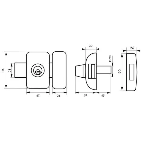 THIRARD - Verrou Double Entrée Universel Pour Porte D'entrée, Cylindre 45mm, Acier, 4 Clés, Epoxy Noir – Image 2