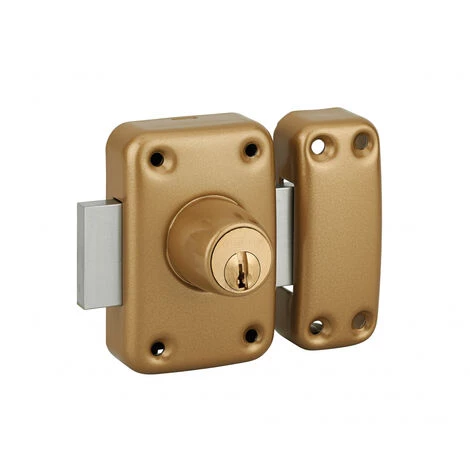 THIRARD - Verrou Double Entrée Capital Pour Porte Intérieure, 3 Clés, Acier, époxy Or