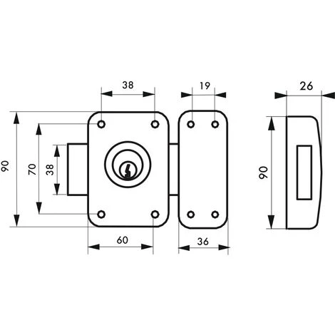 THIRARD - Verrou Double Entrée Capital Pour Porte Intérieure, 3 Clés, Acier, époxy Or – Image 2
