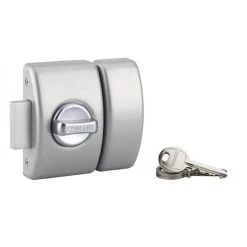 THIRARD - Verrou à Bouton Design 5 Pour Porte D'entrée, Cylindre 40mm, Acier, 3 Clés, Argent
