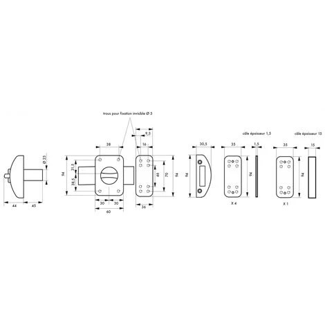 THIRARD - Verrou à Bouton Design 5 Pour Porte D'entrée, Cylindre 45mm, Acier, 3 Clés, Noir – Image 2