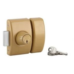 THIRARD - Verrou Double Entrée Design 5 Pour Porte D'entrée, Cylindre 40mm, Acier, 3 Clés, Bronze