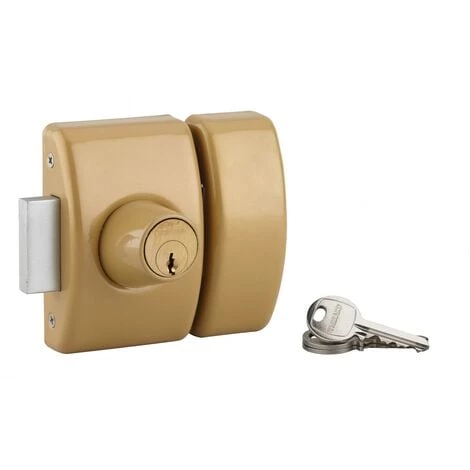 THIRARD - Verrou Double Entrée Design 5 Pour Porte D'entrée, Cylindre 40mm, Acier, 3 Clés, Bronze