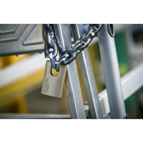 THIRARD - Cadenas à Clé Fédéral Lock 520-P, Laiton, Chantier, Anse Protégée Acier, 50mm, 2 Clés – Image 2
