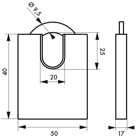 THIRARD - Cadenas à Clé Fédéral Lock 520-P, Laiton, Chantier, Anse Protégée Acier, 50mm, 2 Clés – Image 3