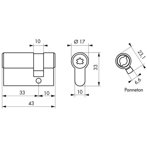 THIRARD - Demi-cylindre De Serrure Federal 2, 30x10mm, Nickel, Anti-arrachement, Anti-perçage, 4 Clés – Image 2