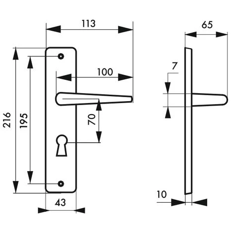 THIRARD - Ensemble De Poignées Pour Porte De Chambre Demeter Trou De Clé, Entr'axes 165mm, Chromé – Image 2