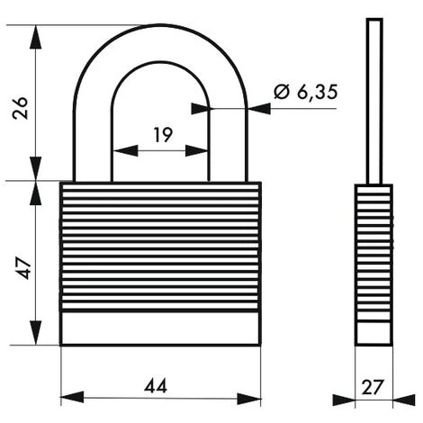 THIRARD - Cadenas à Clé Fédéral Lock Protector, Extérieur, Acier, Double Verrouillage, 44mm, 2 Clés – Image 2