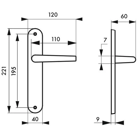 THIRARD - Ensemble De Poignées Pour Porte Intérieure Chantilly Sans Trou, Carré 7mm, Entr'axes 195mm, Anodisé Inox – Image 2