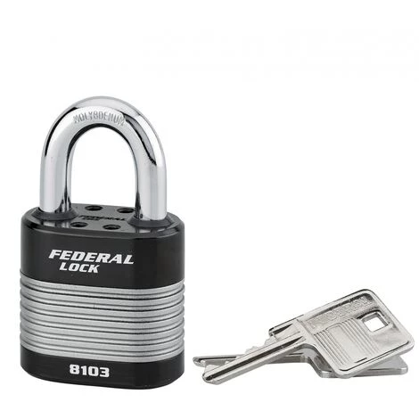 THIRARD - Cadenas à Clé Fédéral Lock Protector, Extérieur, Acier, Double Verrouillage, 50mm, 2 Clés