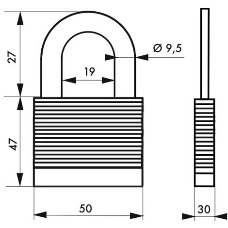 THIRARD - Cadenas à Clé Fédéral Lock Protector, Extérieur, Acier, Double Verrouillage, 50mm, 2 Clés – Image 3