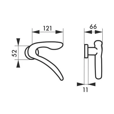 THIRARD - Paire De Béquilles Leonardo Pour Porte, Carré 7mm, Alu Noir Mat – Image 2