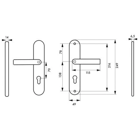 THIRARD - Ensemble Poignés De Sécurité Pour Porte D'entrée, Béquille Double, Entr'axe De Fixation 216mm, Couleur F2 – Image 2