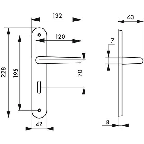 THIRARD - Ensemble De Poignées Pour Salle De Bain/toilette Pelope à Condamnation, Carré 7mm, Entr'axes 195mm, Argent – Image 3
