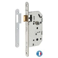 THIRARD - Serrure Encastrable Unimax CE NF QC Pour Porte Intérieur, Axe 50mm, Bouts Ronds, Têtière Inox