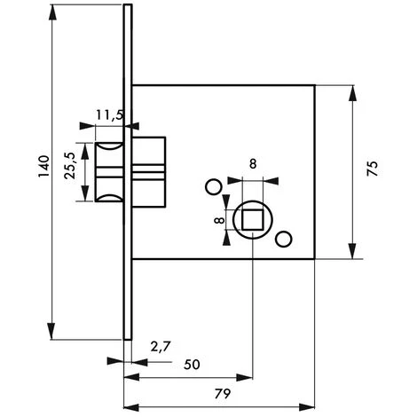 THIRARD - Serrure Encastrable à Fouillot Pour Porte D'intérieure, Bouts Carrés – Image 2