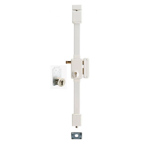 THIRARD - Serrure En Applique Beluga A2P* à Tirage Pour Entrée, Droite, 3pts, Transit2 30x65mm, Axe 45mm, Blanc, 4 Clés