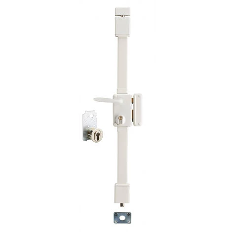 THIRARD - Serrure En Applique Beluga A2P* à Fouillot Pour Entrée, Droite, 3pts, Transit2 30x65mm, Axe 45mm, Blanc, 4 Clés