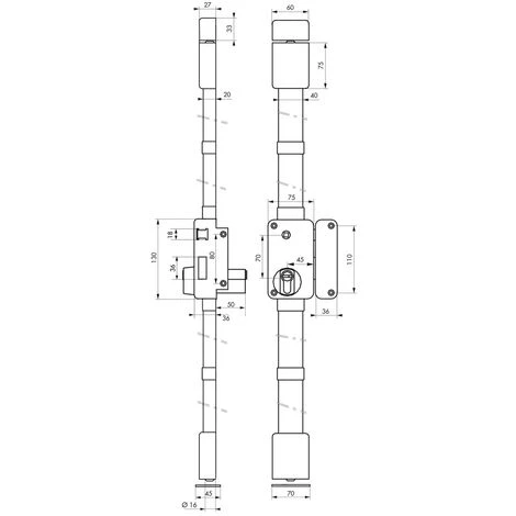 THIRARD - Serrure En Applique Beluga A2P* à Fouillot Pour Entrée, Droite, 3pts, Transit2 30x65mm, Axe 45mm, Blanc, 4 Clés – Image 3