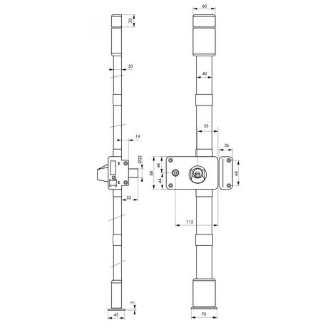 THIRARD - Serrure En Applique Horga à Fouillot Pour Porte D'entrée, Droite, 3 Pts, Transit2 Ø23mm, Axe 55mm, Blanc, 4 Clés – Image 2
