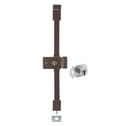 THIRARD - Serrure En Applique Horga A2P* à Fouillot Pour Entrée, Droite, 3pts, Transit2 30x65mm, Axe 70mm, Marron, 4 Clés