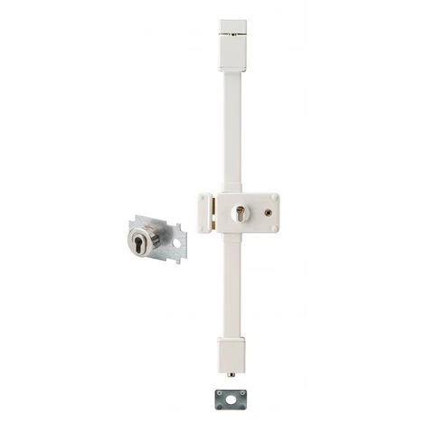 THIRARD - Serrure En Applique Horga A2P* à Fouillot, Entrée Gauche, 3pts, Transit2 30x65mm, Axe 70mm, 45mm Max, Blanc, 4 Clés