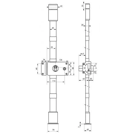THIRARD - Serrure En Applique Horga A2P* à Fouillot, Entrée Gauche, 3pts, Transit2 30x65mm, Axe 70mm, 45mm Max, Blanc, 4 Clés – Image 2