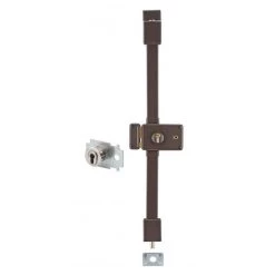 THIRARD - Serrure En Applique Horga A2P* à Fouillot :entrée, Gauche, 3pts, Transit2 30x65mm, 50mm Max, Axe 70mm, Marron, 4 Clés