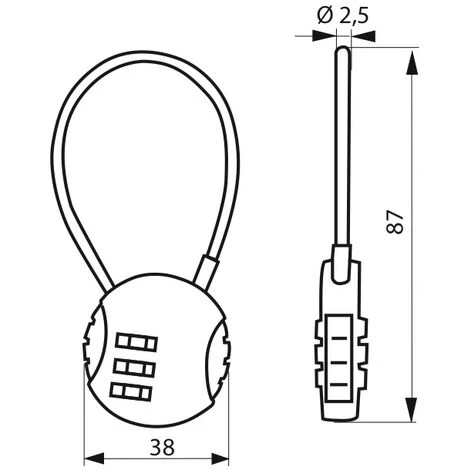 THIRARD - Cadenas à Combinaison Fantasy Rond, 3 Chiffres, Intérieur, Cable Acier – Image 2